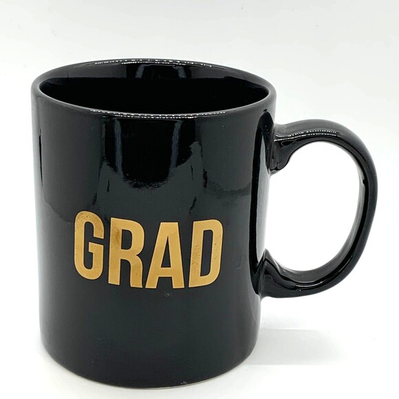 Gartner Studios Black Coffee Mug with Gold Foil 'GRAD' Gift Mug Cap Tassle 36706 - Picture 2 of 6